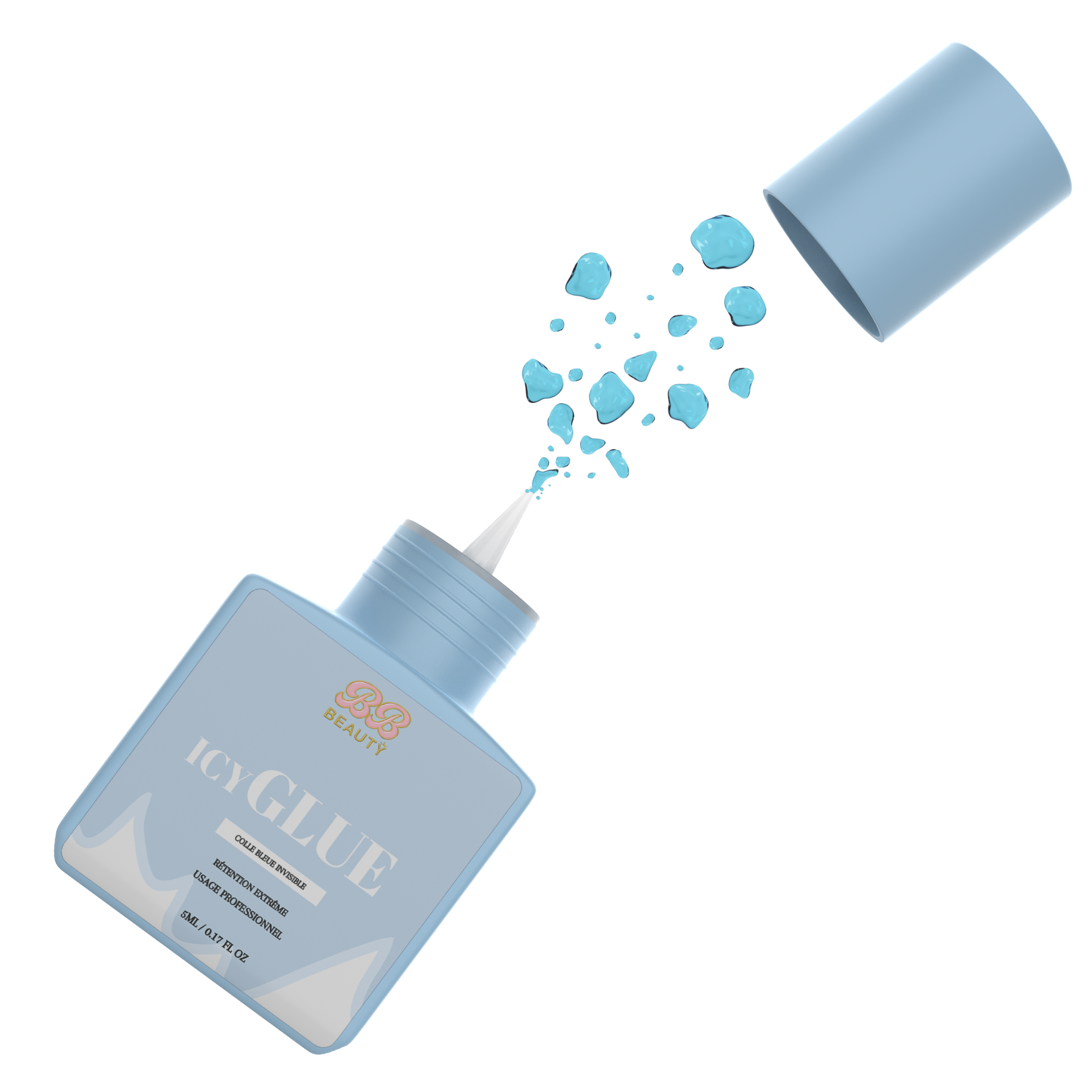 Colle extensions de cils bleue invisible